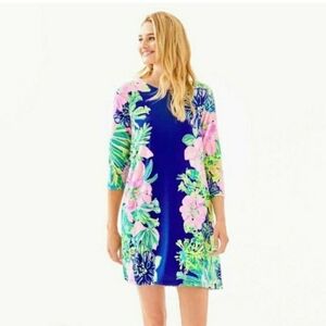 Lilly Pulitzer S Ophelia Island Escape Floral Blue Pink Green Dress